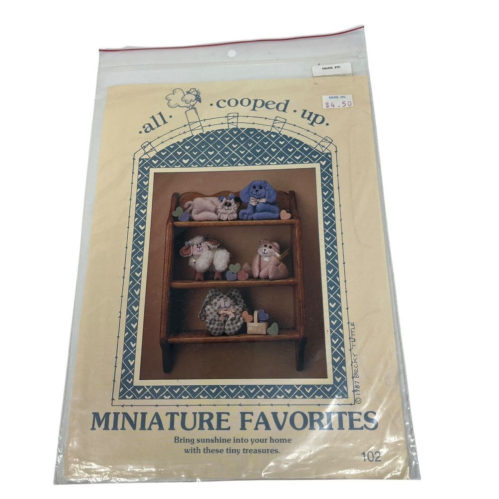 All Cooped Up Miniature‎ Favorites Plush Animal Sewing Pattern Vintage Bunny Cat